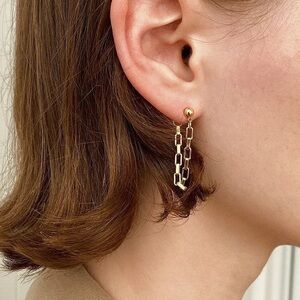 18k Gold Plated Tassel Chain Earrings